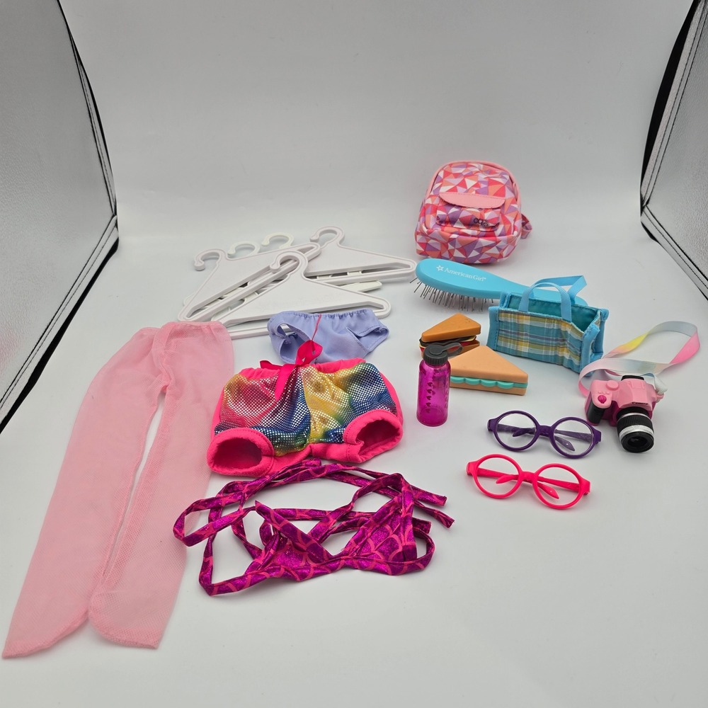 American Girl 18" Doll Accessories Our Generation Backpack Mixed Lot Clothes